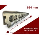 Corniere inox de 24 crochets - Longueur 984 mm
