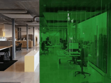 Rideau à lanières PVC vert transparent sur-mesure version kit KIT RIDEAU PVC