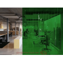 Rideau à lanières PVC vert transparent sur-mesure version kit
