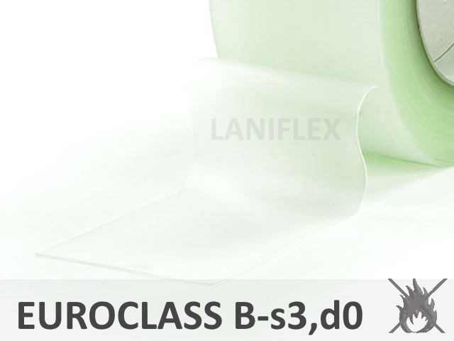 Échantillon lanière PVC translucide à effet givré ignifuge M1