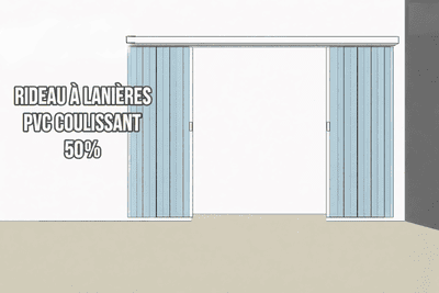 Fixation rideau coulissant 50 %