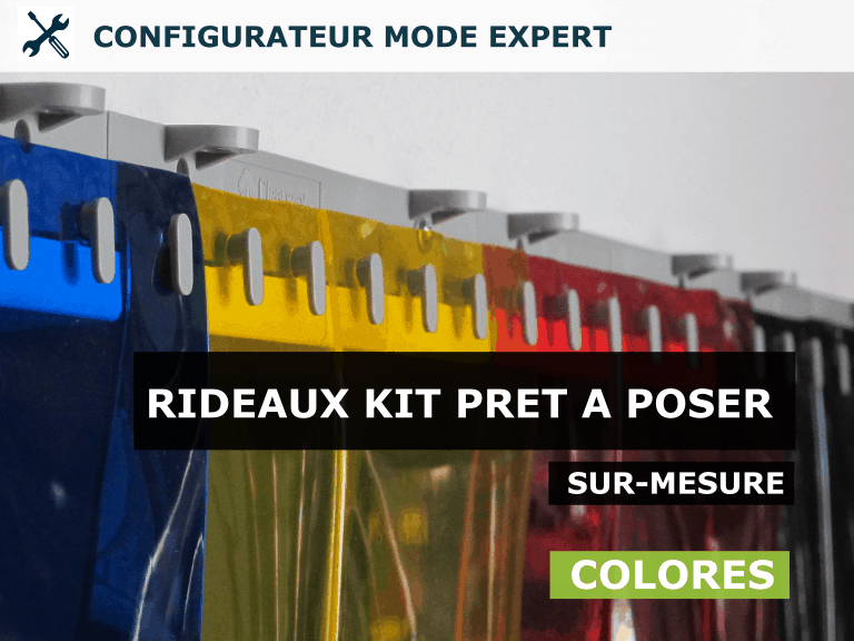 kit rideau lanières pvc colorés