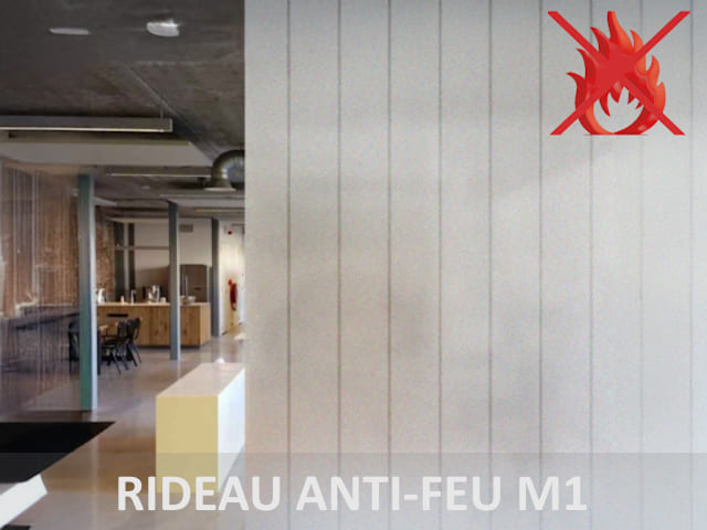 Rideau à lanières PVC Effet givré ignifuge pour ERP