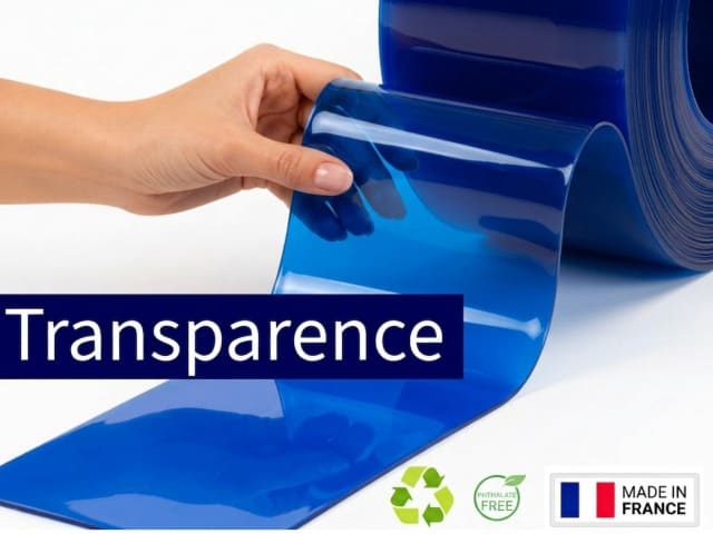 Echantillon laniere PVC noir opacité rideaux à lanières