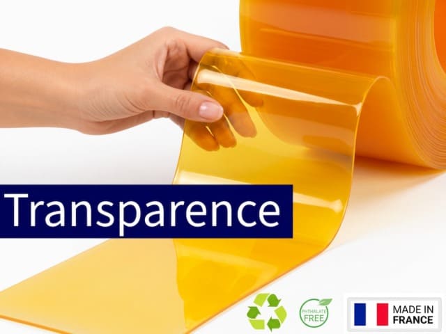 Echantillon laniere PVC noir opacité rideaux à lanières