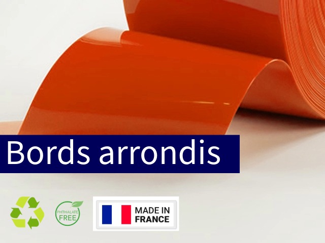 PVC souple orange opaque avec bords arrondis