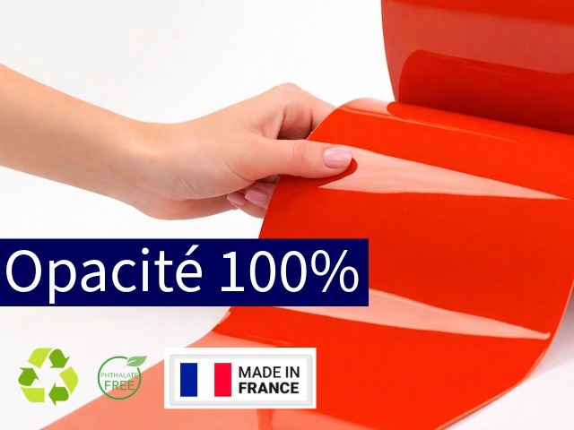 Echantillon laniere PVC orange opacité rideaux à lanières