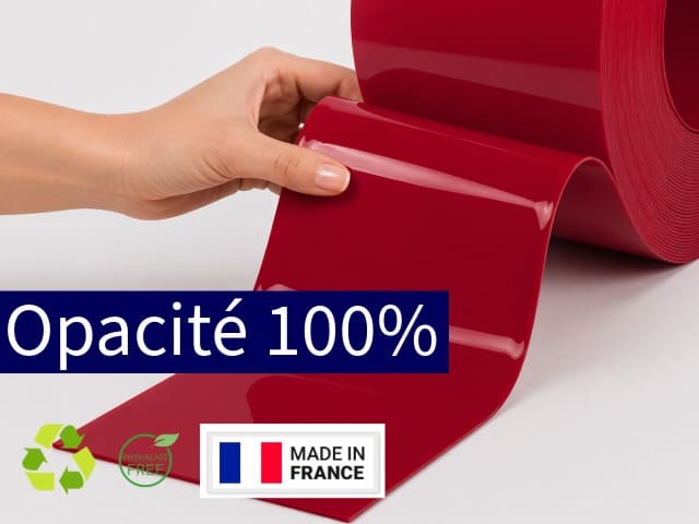 Echantillon laniere PVC noir opacité rideaux à lanières