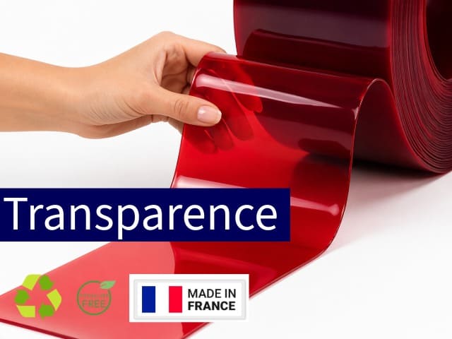 Echantillon laniere PVC noir opacité rideaux à lanières