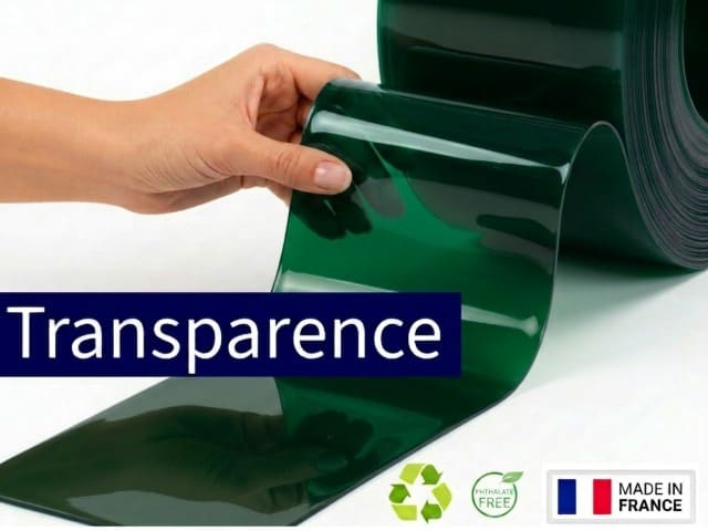 Echantillon laniere PVC noir opacité rideaux à lanières