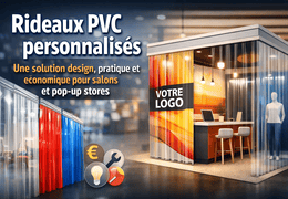 Rideaux à lanières PVC personnalisés : solution design, pratique et économique pour salons et pop-up stores | Laniflex
