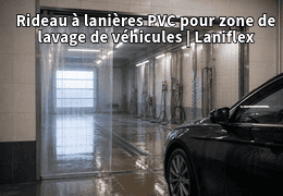 Rideau à lanières PVC pour zone de lavage de véhicules
