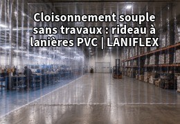 Cloisonnement souple sans travaux : rideau à lanières PVC