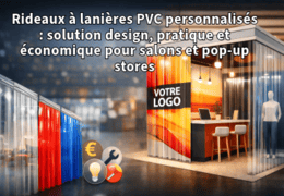 Rideaux à lanières PVC personnalisés : solution design, pratique et économique pour salons et pop-up stores | Laniflex